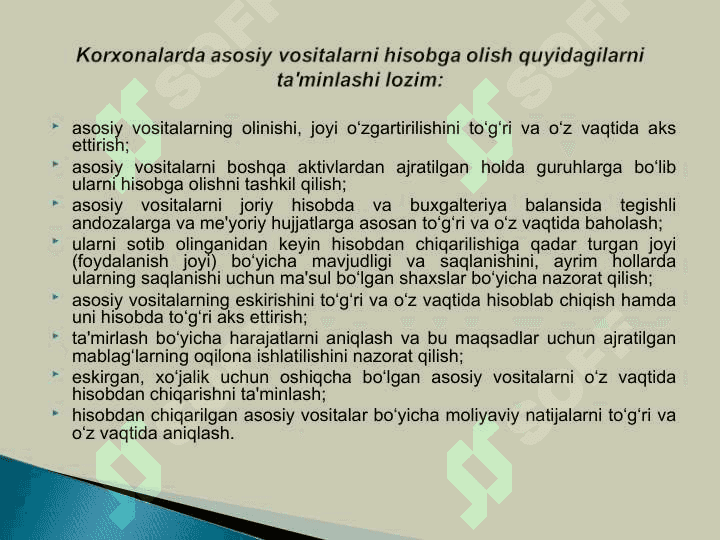 «ASOSIY VOSITALAR VA NOMODDIY AKTIVLAR HISOBI» 5