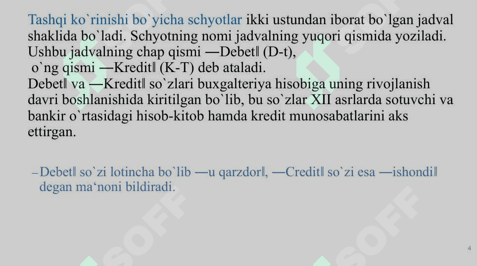 SCHYOTLAR TIZIMI VA IKKIYOQLAMA YOZUV 4