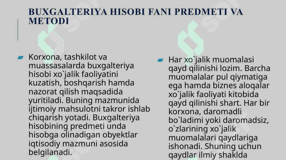 BUXGALTERIYA HISOBI FANINING PREDMETI VA USULLARI 3