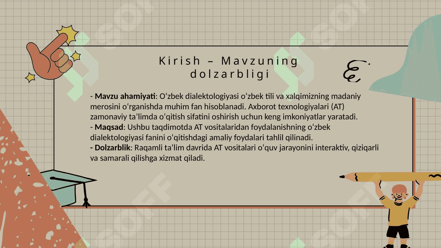 Oʻzbek dialektologiyasi fanini oʻqitishda axborot texnologiya vositalaridan foydalanishning amaliy ahamiyati 2