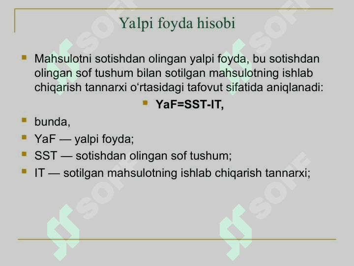 Moliyaviy natijalar hisobi. 6