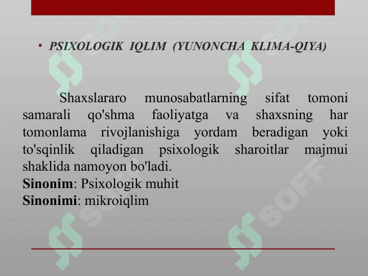 XULQ – ATVORDAGI “SALBIY OG’ISH”LAR TIPOLOGIYaSI VA XULQ OG’ISHINING SHAKLLANISHI 7