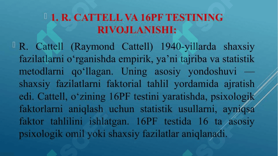 Ko‘p omilli shaxsning o‘rganish so‘rovnomalari 7