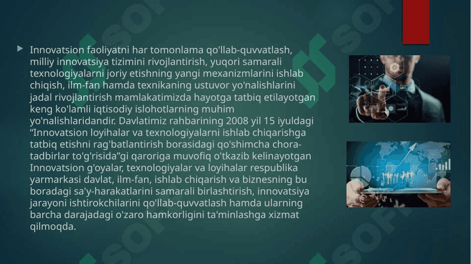 O’zbekistonda ijtimoiy-iqtisodiy sohalarni innovatsion rivojlantirish  va raqamlashtirish odimlari 2