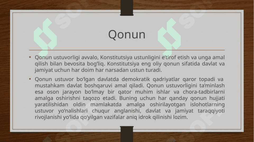 Qonun ustivorligi taminlashning asosiy mezonlari 7