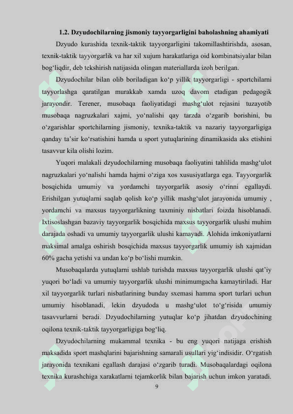 DZYUDOCHILARNING JISMONIY TAYYORGARLIGI VA UNI BAHOLASH USULLARI 8