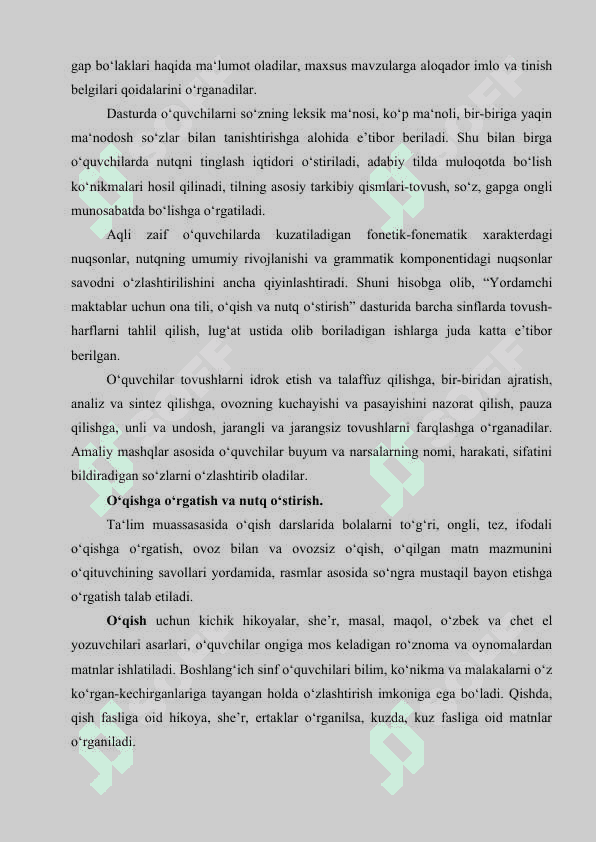 O’quvchilarni savod o’rgatishga tayyorlov (Alifbegacha bo’lgan davr)davrda nutq o’stirish 5