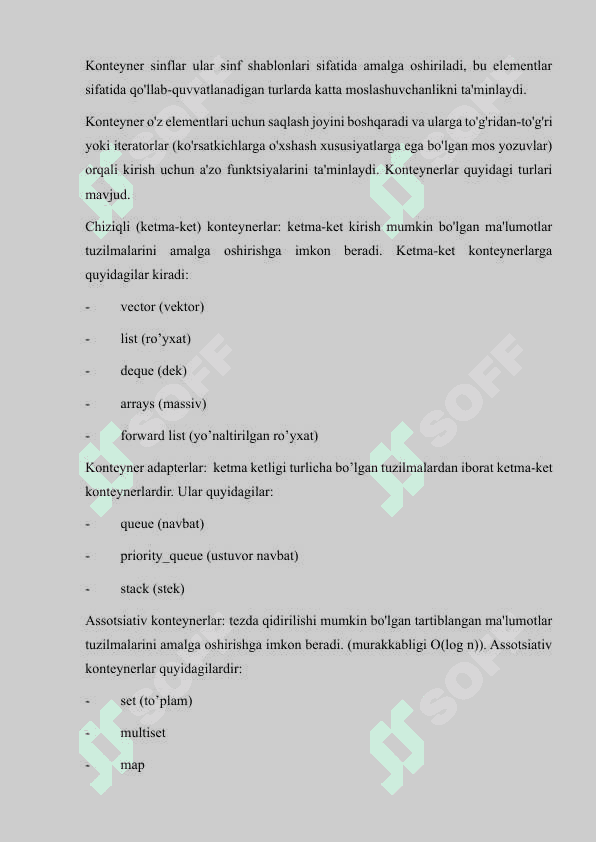 Konteyner sinflar 5