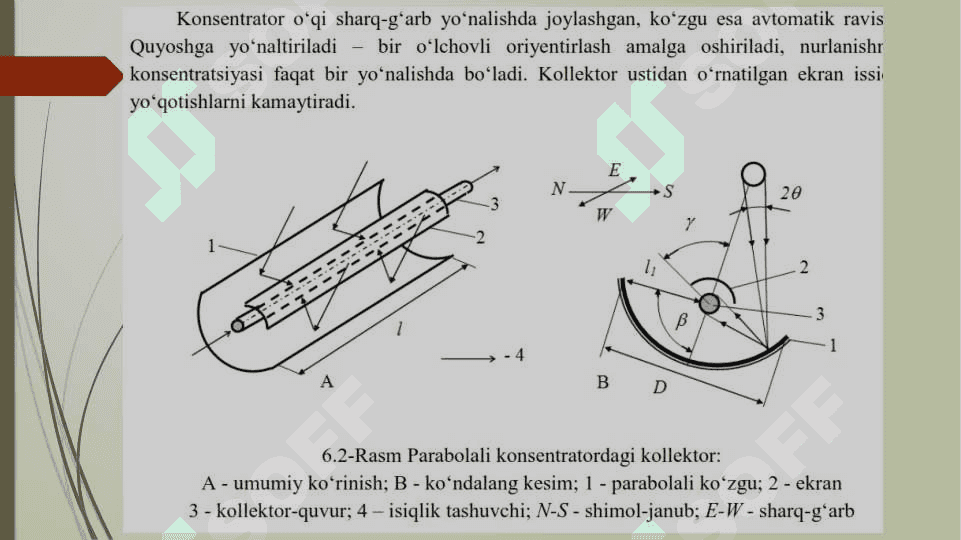 YUQORI TEMPERATURALI QUYOSH QURILMALARI. 5