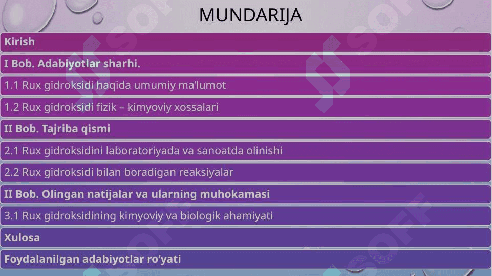 Rux gidroksidining olinishi va xossalari 2