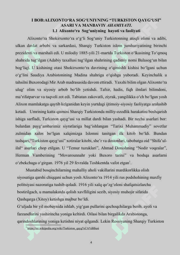 Alixonto'ra sog'uniyning Turkiston qaygusi asari manbaviy ahamiyati 4
