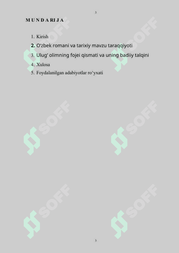 Odil Yoqubovning ,,Ulug'bek xazinasi" romanida tarixiy haqiqat va badiiy talqin 3