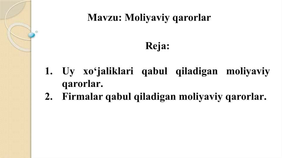 Moliyaviy qarorlar
