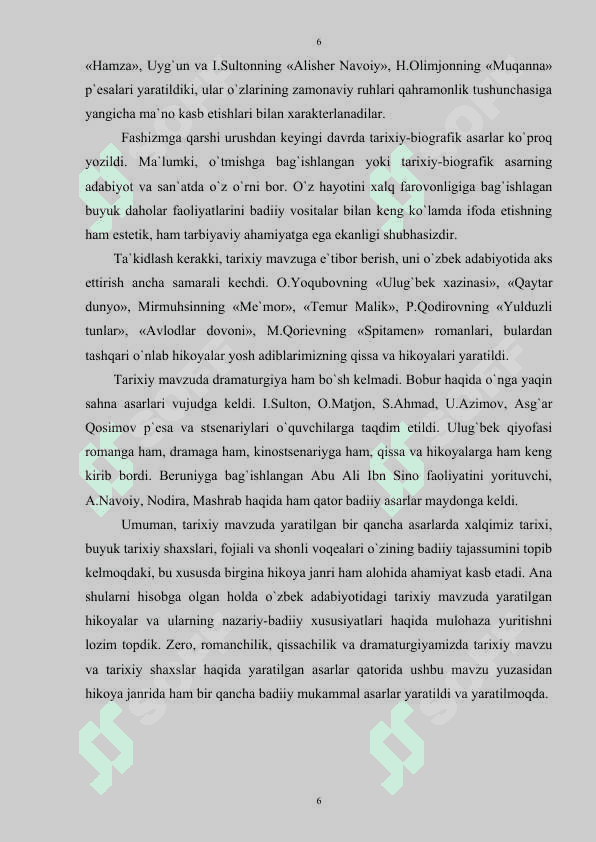 O'zbek adabiyotida tarixiy hikoya 6