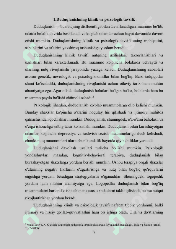 Duduqlanishni bartaraf etishda Cheveleva metodikasi 5