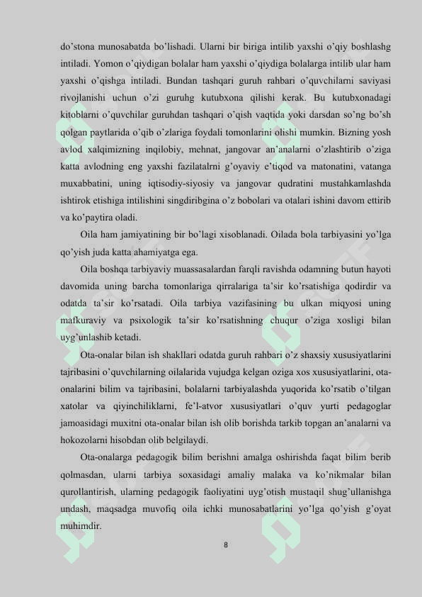 MAKTABDA TARBIYAVIY ISHLARNI BOSHQARISHNING O’ZIGA XOSLIKLARI. 7