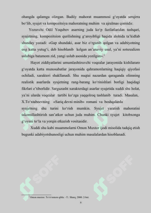 Omon-Muxtor ijodida shakliy-uslubiy izlanishlar 8