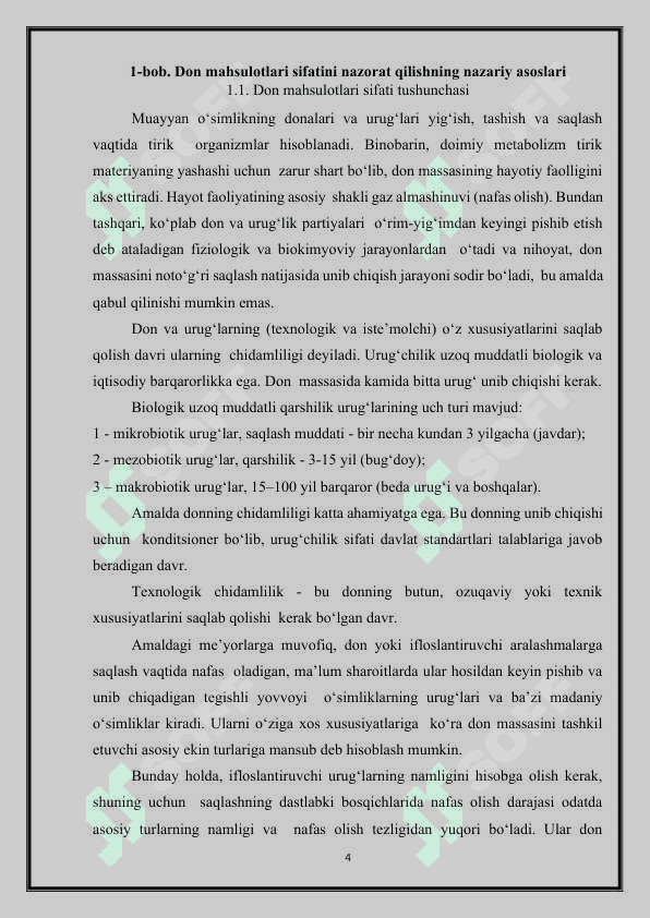 Don mahsulotlari sifatini nazorat qilishning nazariy asoslari 35 kurs ishi.docx 4