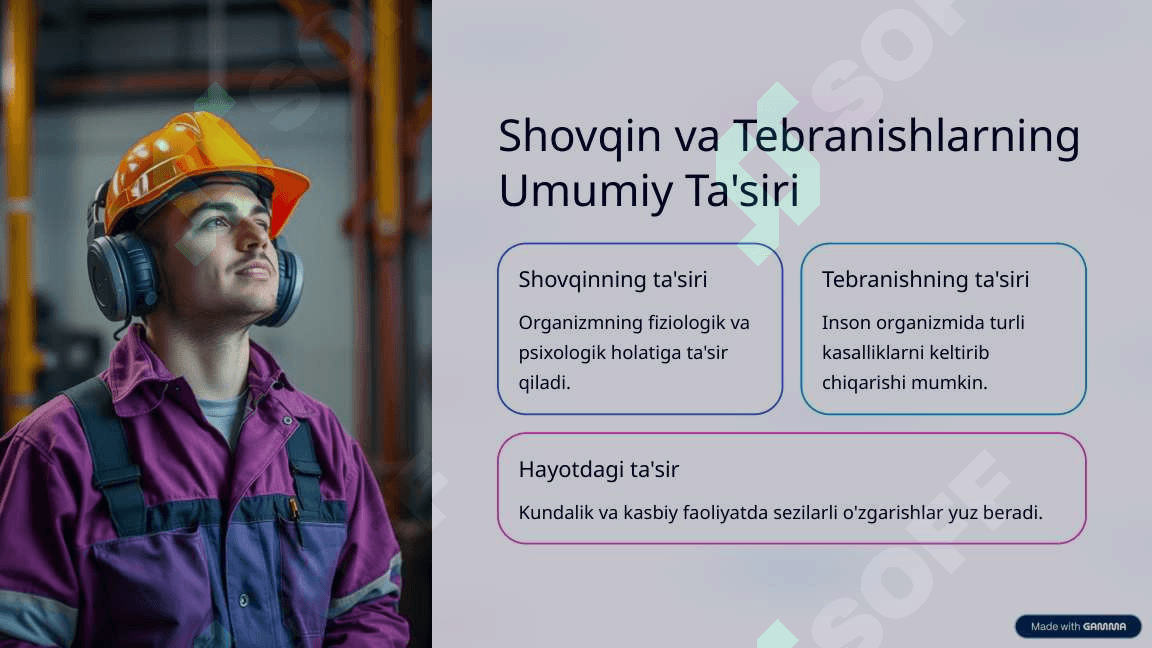 Shovqin va tebranishlarning inson tanasiga ta'siri. 2