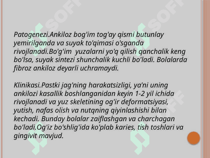 ChPJB ankilozi. Xirurgik davolash usullari. 4