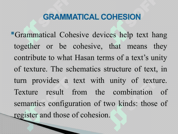 Grammatical cohesion in discourse references 4