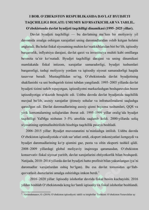 O‘zbekistonda davlat byudjeti taqchilligi 7