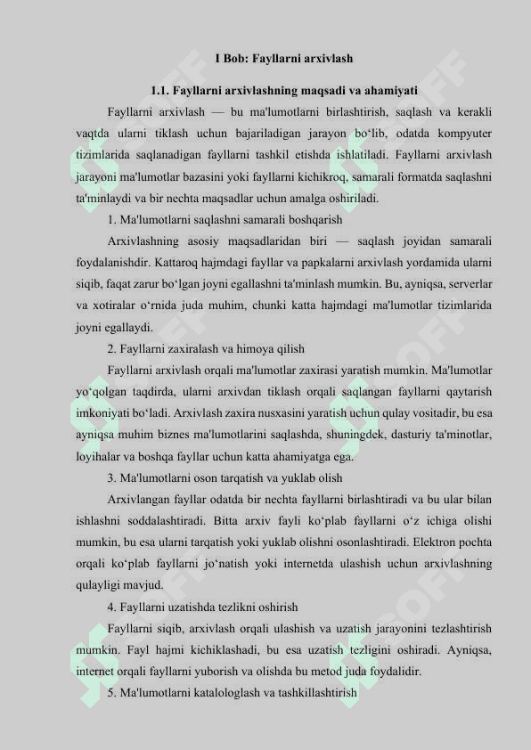 Fayllarni arxivlash. Kompyuter viruslaridan saqlanish 3