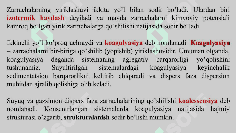 Dispers sistemalarning barqarorligi va koagulyatsiyasi 5