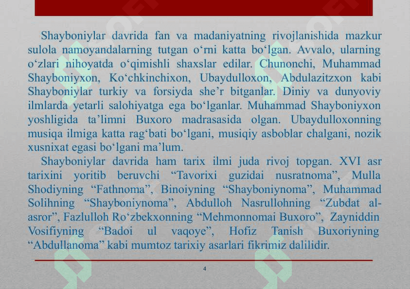 SHAYBONIYLAR DAVRIDA IJTIMOIY-IQTISODIY VA MADANIY TARAQQIYOT 5