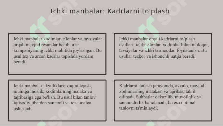 Kadrlarni to'plash va tanlash usullari 7