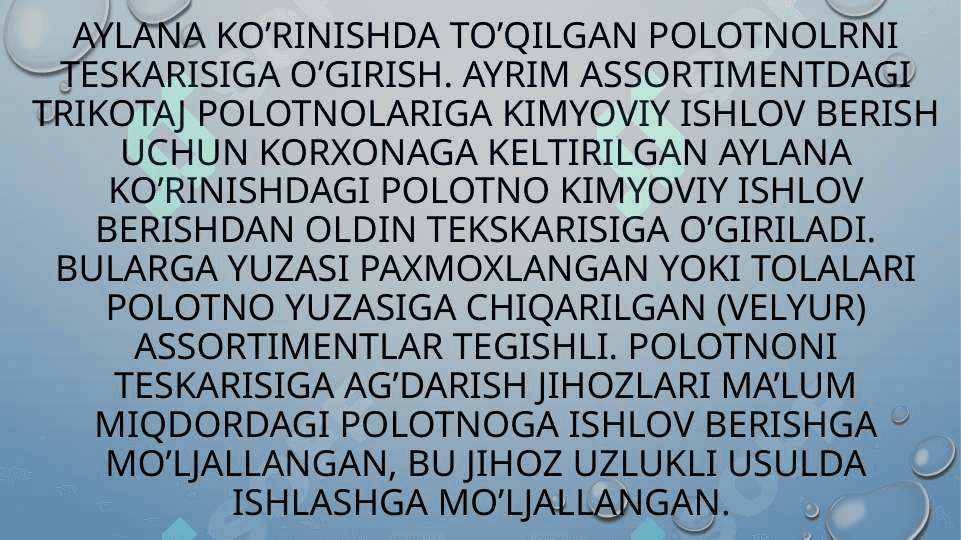 Trikataj polotnolarini pardozlashda ishlaatiladigan jihozlar 8