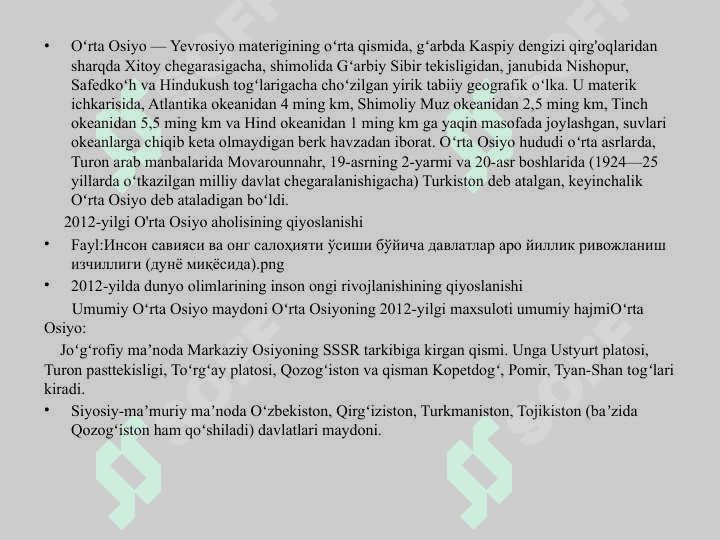 O‘rta Osiyo  mamlakatlari ta’lim tizimi 2