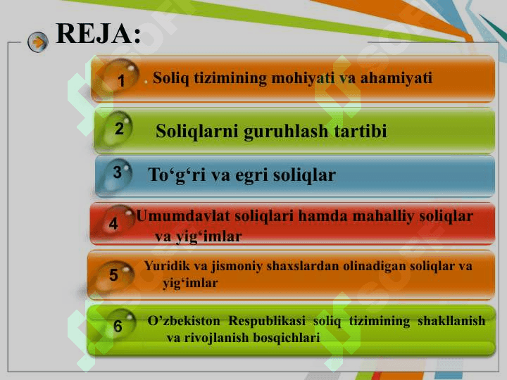 O‘zbekiston Respublikasining soliq tizimiga umumiy tavsif. 2