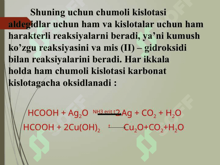 Chumoli kislota Muhim hususiyatlarni Olinish usullari Qo’llanilishi 6