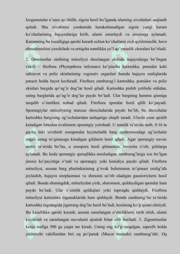 O’SIMLIKLARDA KASALLIK QO’ZG’ATUVCHI ZAMBURUG’LAR 5