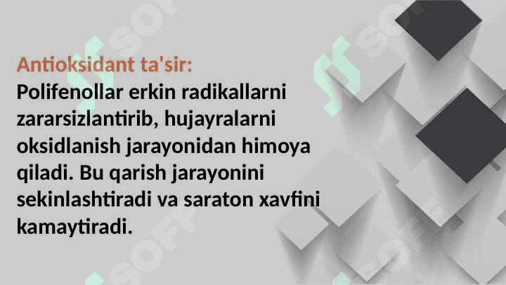 Polifenollar Polifenollar tushunchasi  va ahamiyati   Polifenollarning turlari  va manbalari   Polifenollarning turlari  va manbalari   Tibbiyot va kundalik hayotda  qo‘llanilishi 6