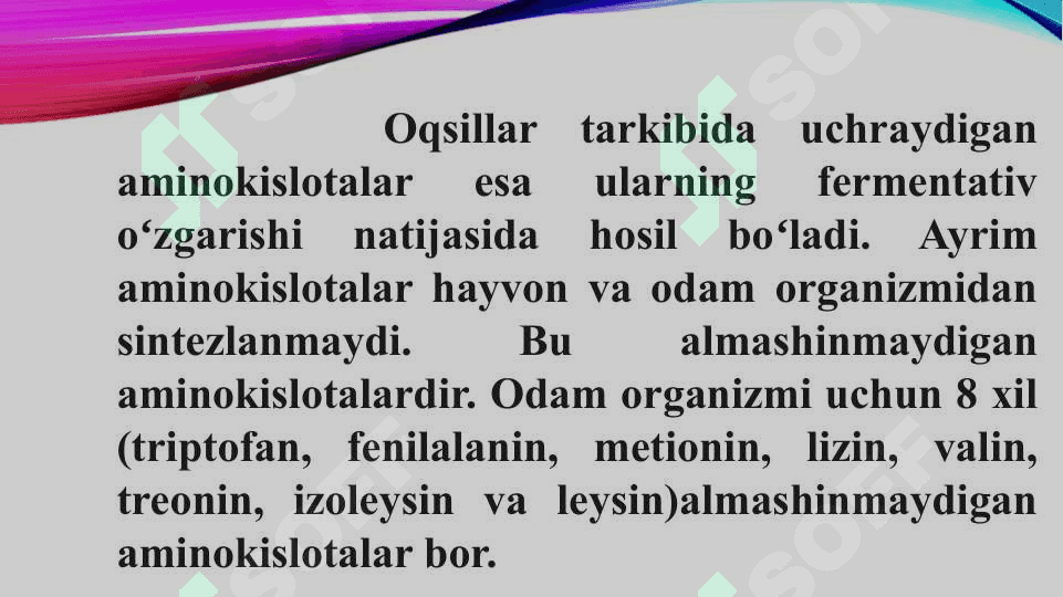 Aminokislotalar va ularning fizik-kimyoviy xossalari 7
