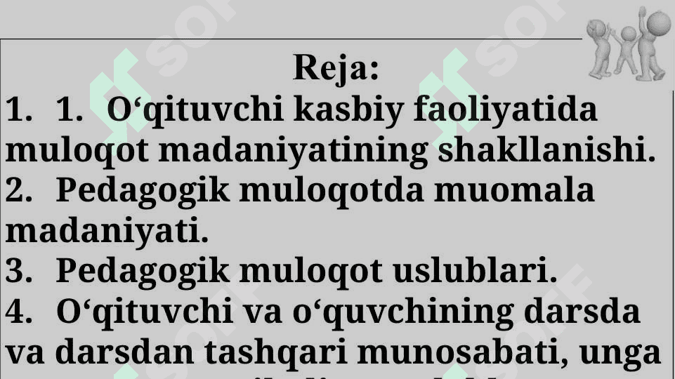 O’qituvchi faoliyatida muloqot madaniyati va psixologiyasi 2