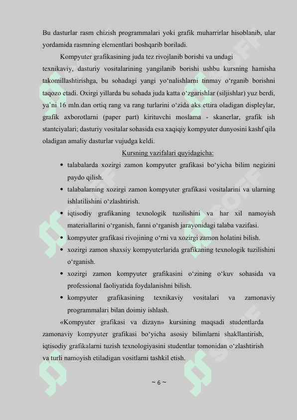 Jamiyatimizda kompyuter grafikasining qo‘llanish sohalari va rivojlanish istiqbollari 6