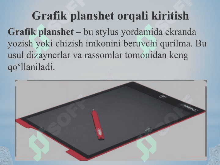 Grafik axborotlarni kiritishning maxsus vositalari 7