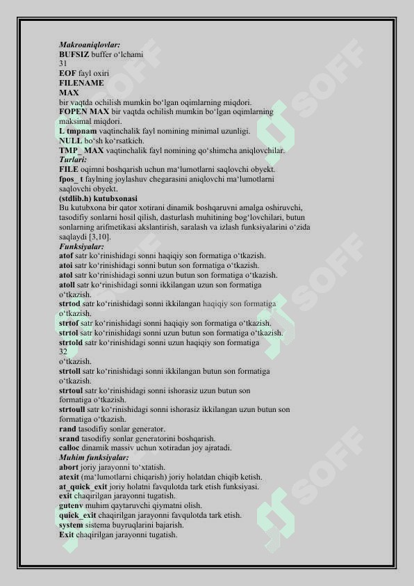 C++ dasturlash tilining standart kutbxonalari 4