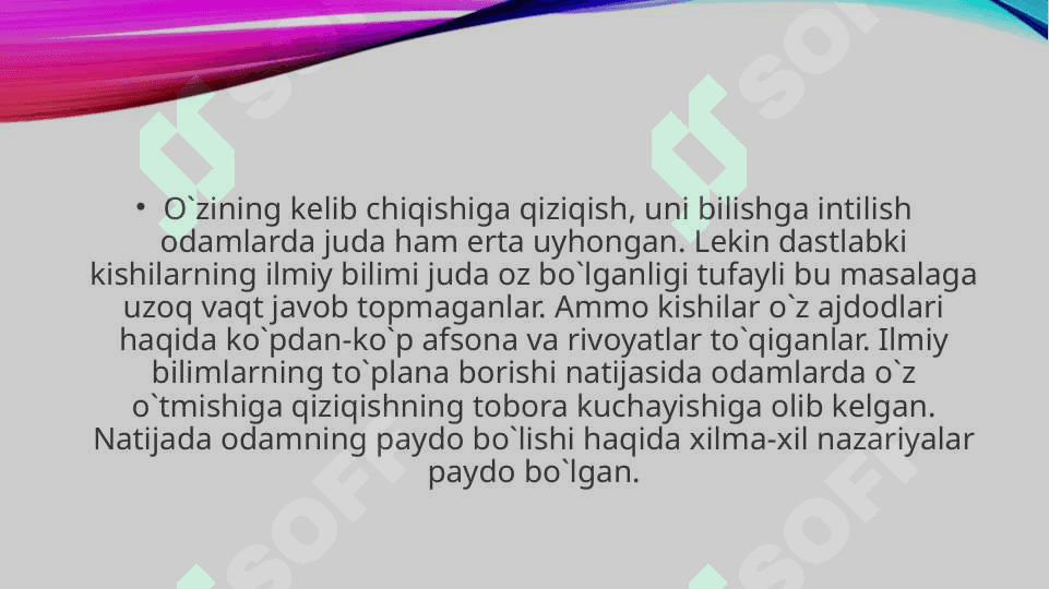ODAM EVOLUTSIYASI 4
