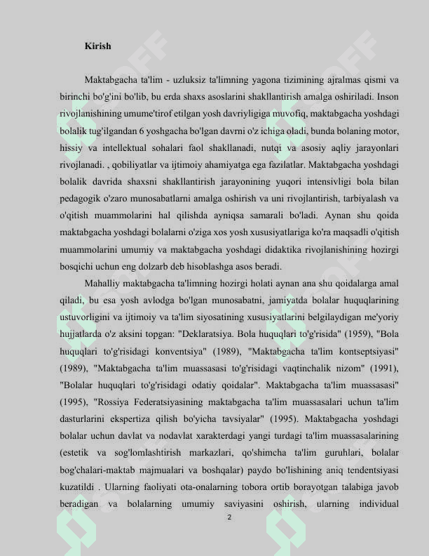Maktabgacha ta’lim yoshdagi bolalarni o`qitish metodlari 2