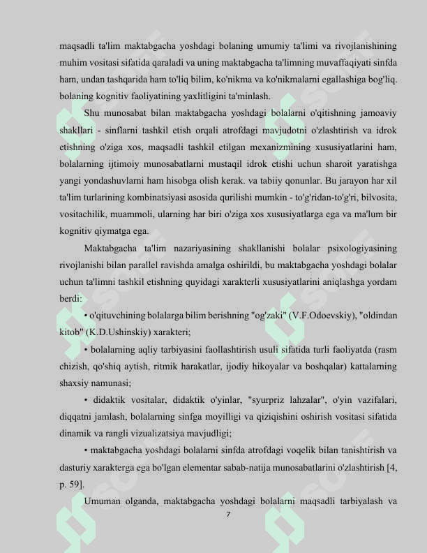 Maktabgacha ta’lim yoshdagi bolalarni o`qitish metodlari 7