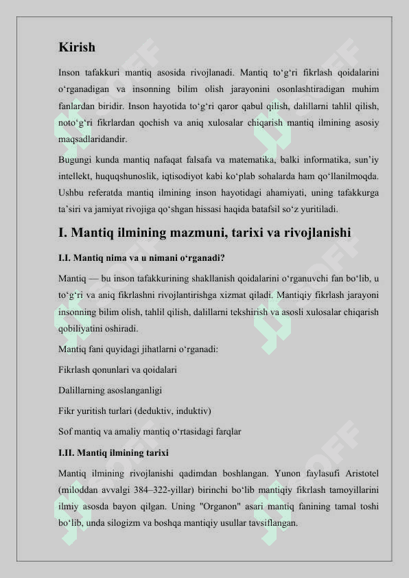 INSON HAYOTIDA MANTIQ ILMINING AHAMIYATI 2