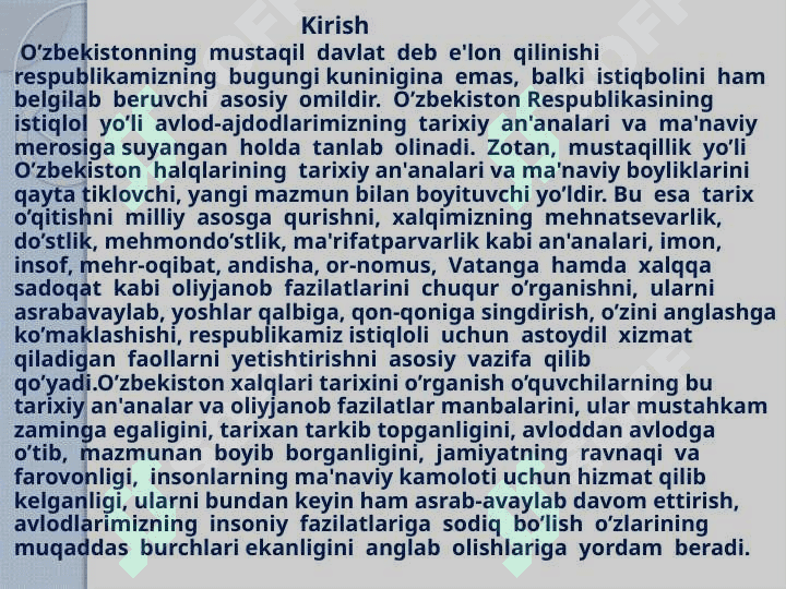 O’zbekiston tarixini o’rganish va o’qitishning dolzarb masalalari 2
