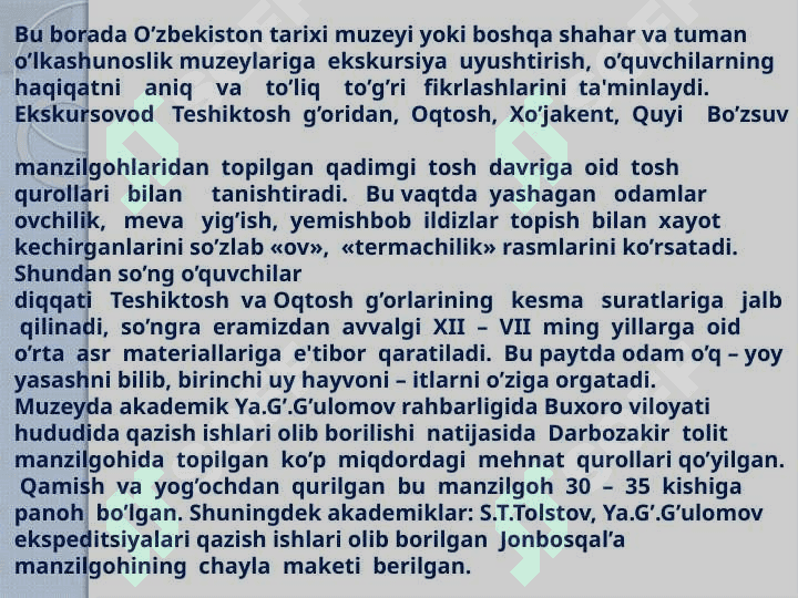O’zbekiston tarixini o’rganish va o’qitishning dolzarb masalalari 8