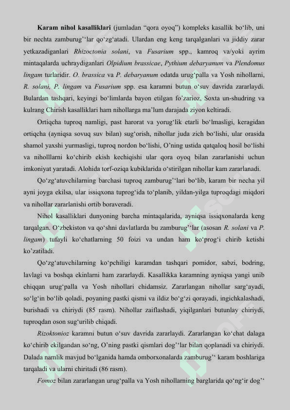 Karom kasalliklari va ularga qarshi kurash choralari 2