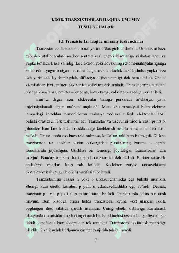 Bipolyar va maydon tranzistorlari parametrlari 7
