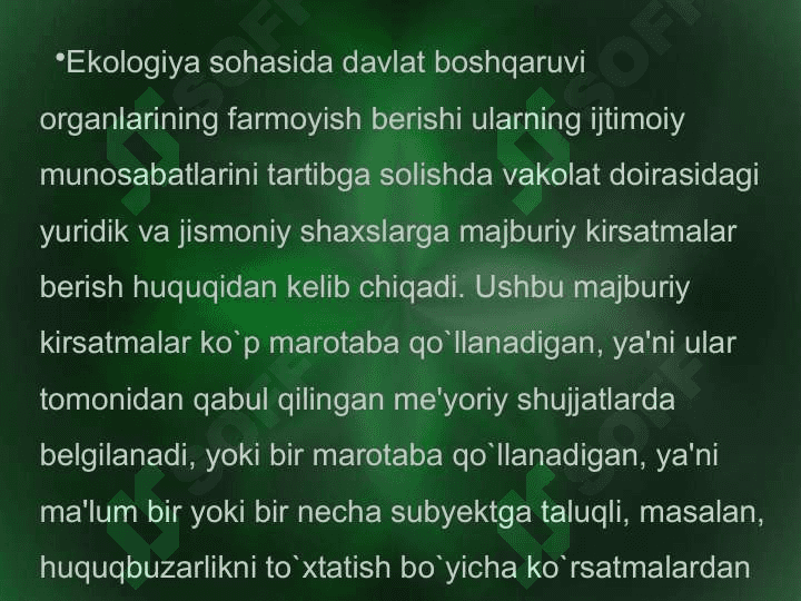 Ekologiya sohasida  davlat boshqaruvi 4